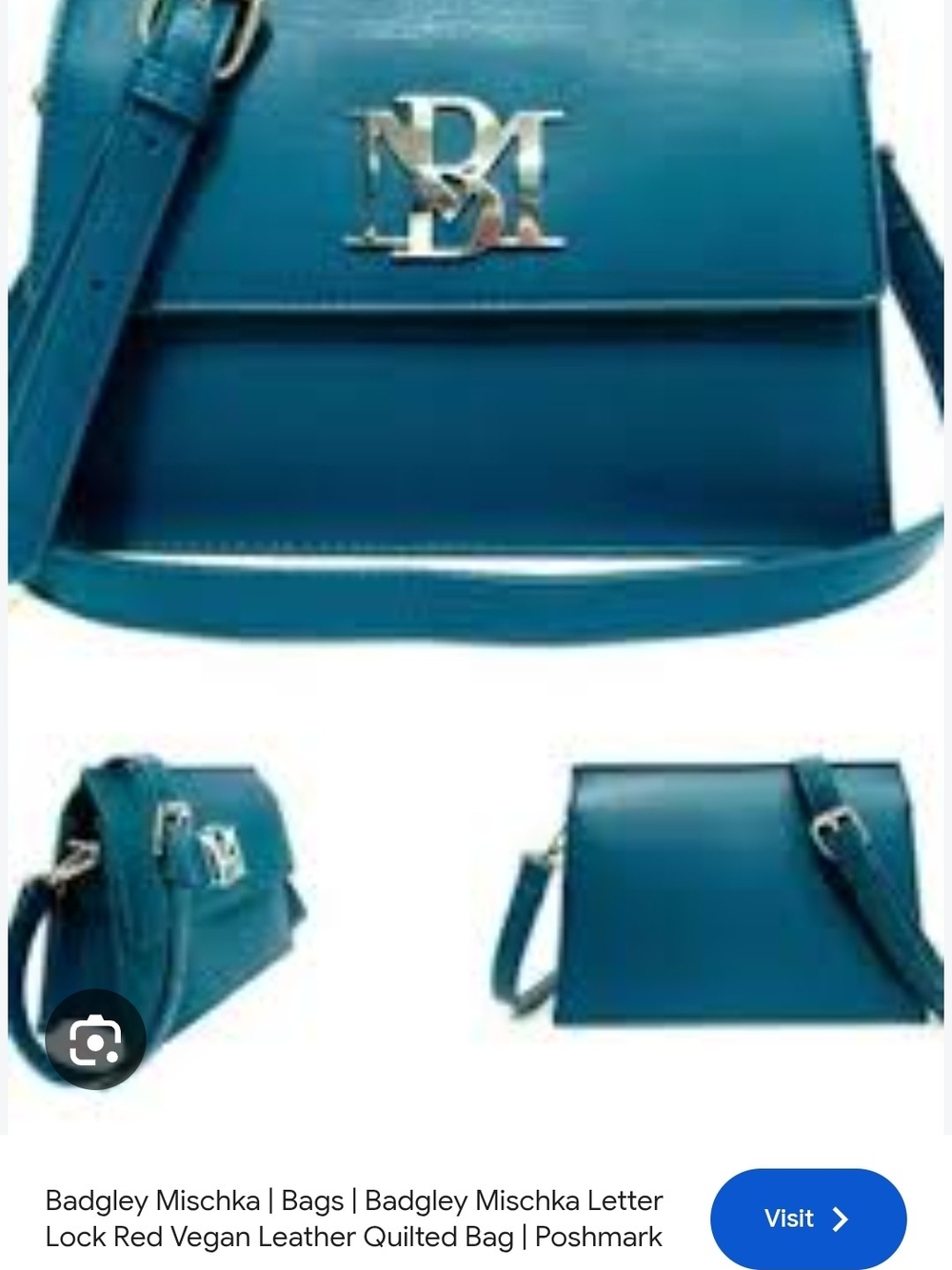 Badgley Mischka Teal Blue Crossbody with Signature Letter Lock. MSRP$98/NWT